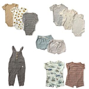 Little Planet by Carters Organic Baby Bundle Rompers Bodysuits Overalls 9-18M